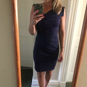 Addison Heart Navy Blue Slim Fit Dress